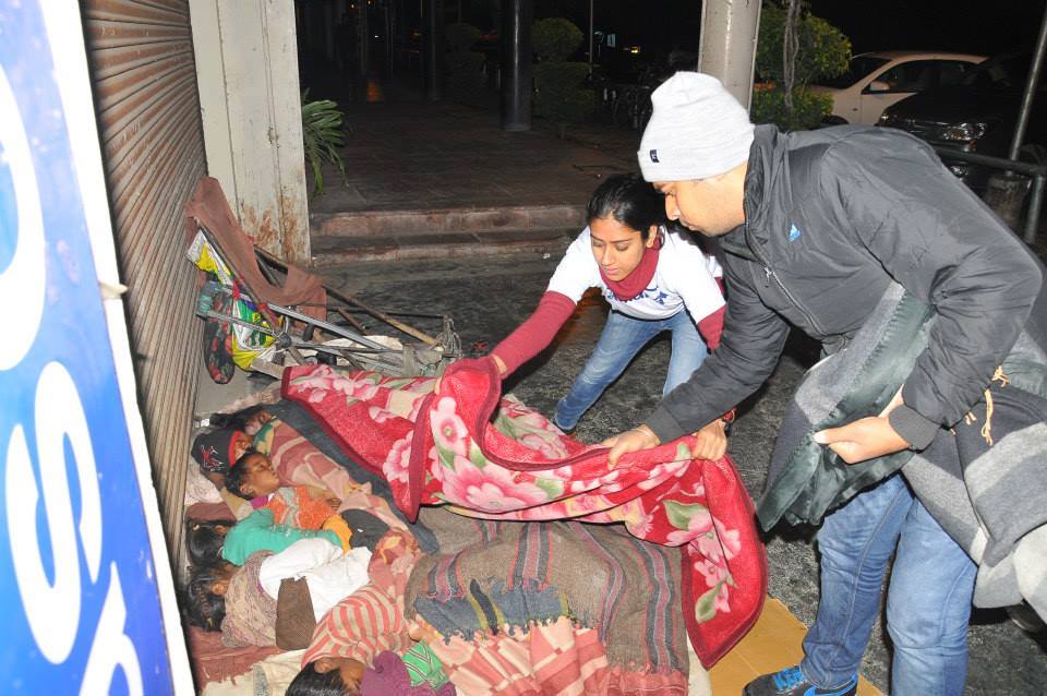 Punya 2014- Silent, Early morning distribution of blankets to Shelter less