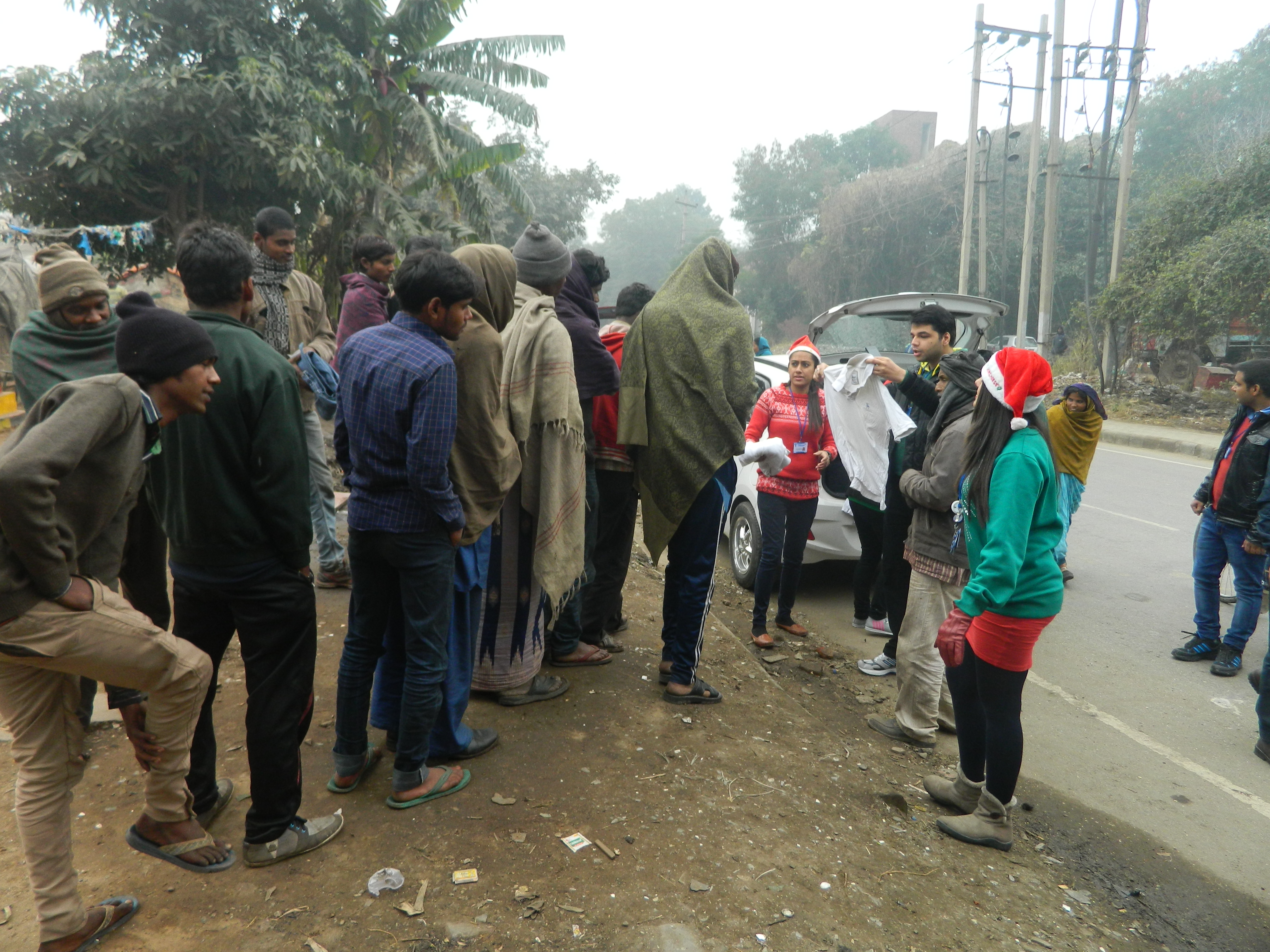 Clothes Distribution at Christmas at slum